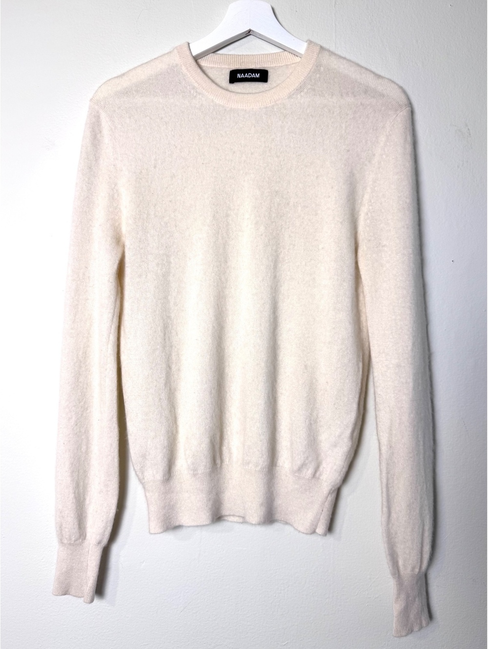 Naadam cream cashmere sweater long sleeve crew neck size XS